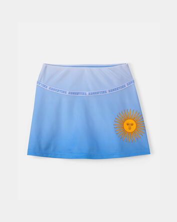 Girls Umbro Argentina Active Skort - Light Blue/White, 
