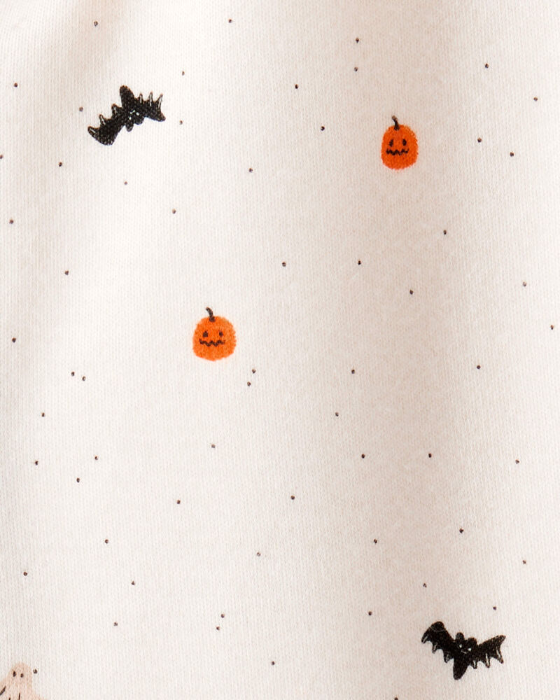 Baby Halloween 2-Way Zip Cotton Sleep & Play Pajamas - Ivory, image 2 of 3 slides