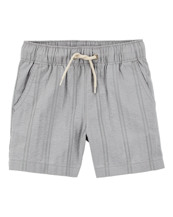 Toddler Seersucker Drawstring Shorts - Grey, 