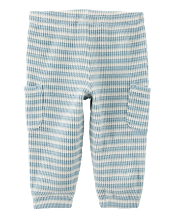 Baby Boy Striped Pull-On Thermal Pants, 