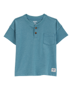 Toddler Pocket Henley Tee - Teal, image 1 of 3 slides