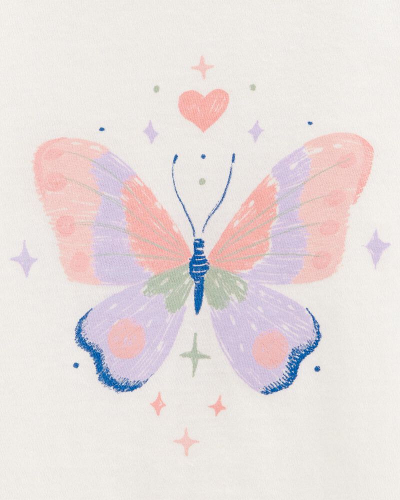 Toddler Girl Butterfly Short-Sleeve Graphic Tee - White, image 2 of 3 slides