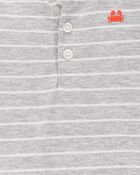 Baby Boy 2-Piece Striped Bodysuit & Pull-On Short Set - Grey/Orange, image 2 of 3 slides