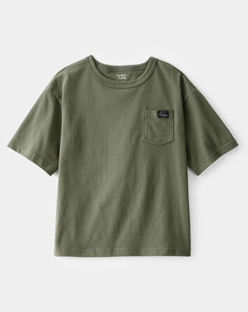 Kid "Keeping It Real" Relaxed Pocket Tee - Green, 