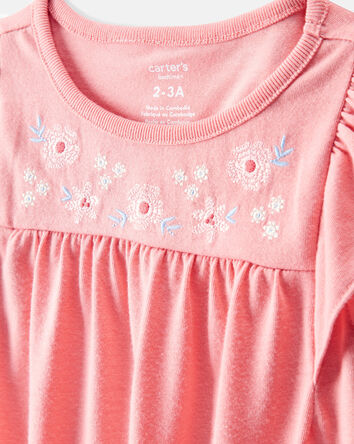 Girls 2-Pack Floral Bunnies Nightgowns, 