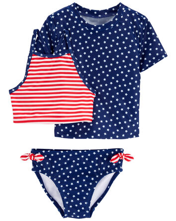 Toddler 3-Piece Rashguard Swimsuit Set, 