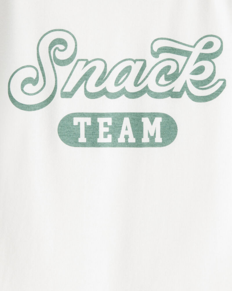 Girls 2-Piece Snack Team Graphic Tee & Knit Flare Active Pants Set - Green/White, image 3 of 7 slides