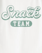 Girls 2-Piece Snack Team Graphic Tee & Knit Flare Active Pants Set - Green/White, image 3 of 7 slides