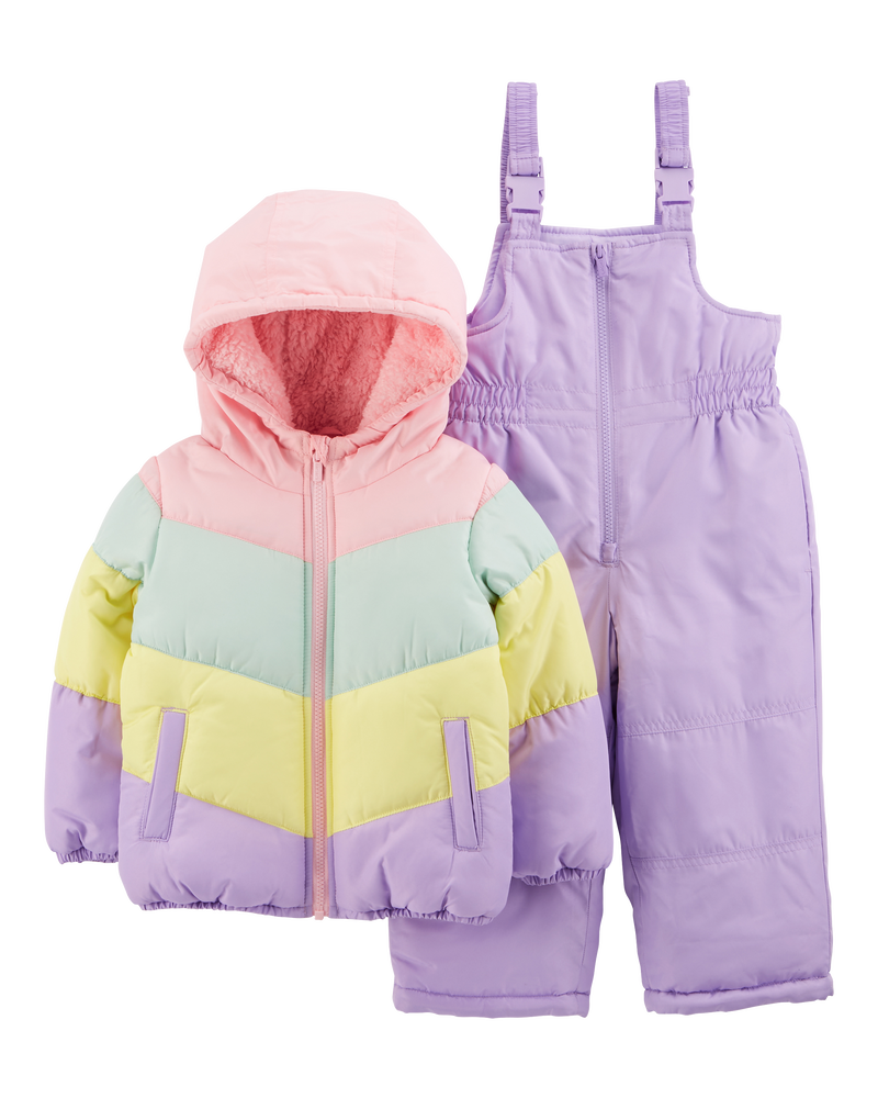 Baby 2-Piece Rainbow Snowsuit Set, image 1 of 5 slides