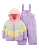 Baby 2-Piece Rainbow Snowsuit Set, image 1 of 5 slides