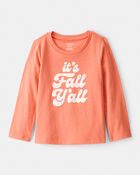 Toddler Girl It's Fall Y'all Long-Sleeve Graphic Tee - Orange, image 1 of 3 slides