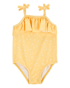 Baby Girl 1-Piece Polka Dot Swimsuit - Yellow, image 1 of 5 slides
