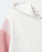 Toddler Girl Colorblock Long-Sleeve Hooded Sweatshirt Dress - Light Heather Grey, image 7 of 7 slides