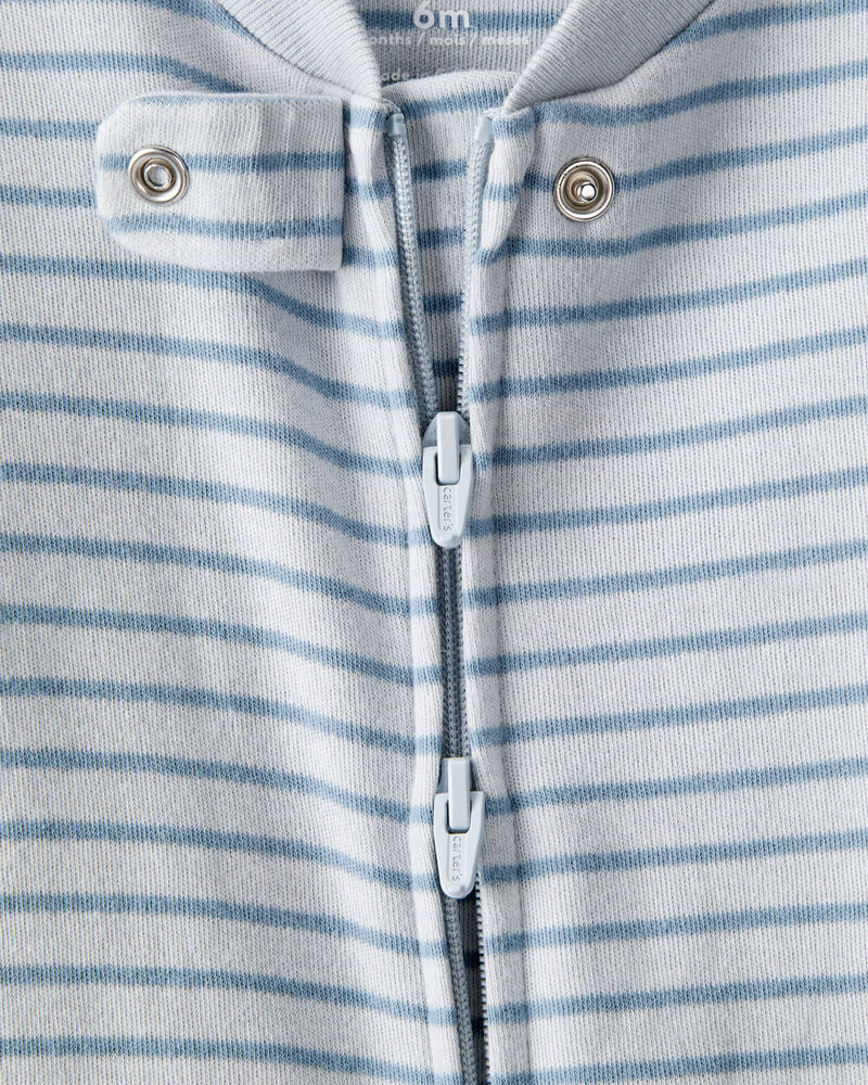 Baby Boy Walrus 100% Cotton Long-Sleeve Snug Fit Sleep & Play Pajamas - Blue, image 2 of 5 slides