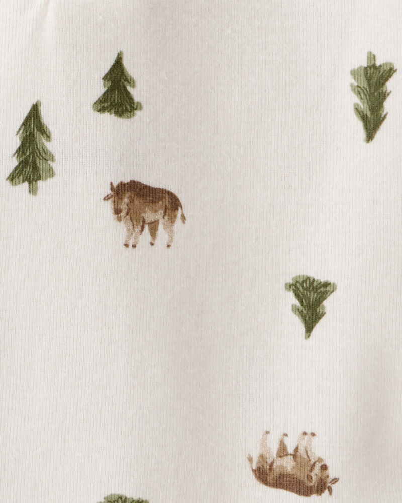Baby Boy 2-Piece Woodland Print Long-Sleeve Bodysuit & Quilted Pant Set - Ivory/Brown, image 3 of 5 slides