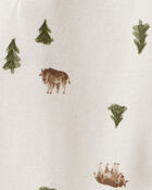 Baby Boy 2-Piece Woodland Print Long-Sleeve Bodysuit & Quilted Pant Set - Ivory/Brown, image 3 of 5 slides
