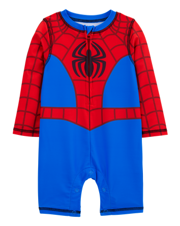 Baby Marvel&trade; Spider-Man 1-Piece Rashguard Swimsuit - Blue/Red, 