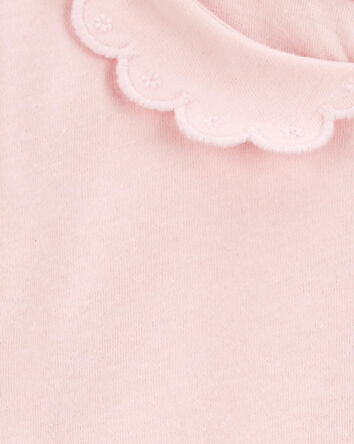 Baby Scalloped Collar Short-Sleeve Bodysuit - Pink, 