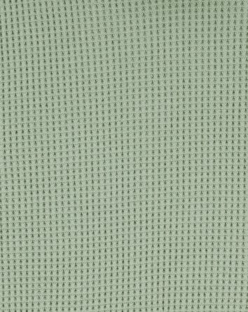 Baby Waffle Knit Hooded Pullover - Green, 