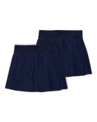 Kid 2-Pack Poplin Stretch Uniform Skorts - Navy, image 1 of 4 slides