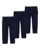 Toddler 3-Pack Slim Tapered Chino Pants - Navy, image 1 of 8 slides