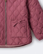 Toddler Girl Quilted Barn Jacket - Burgundy, image 6 of 7 slides
