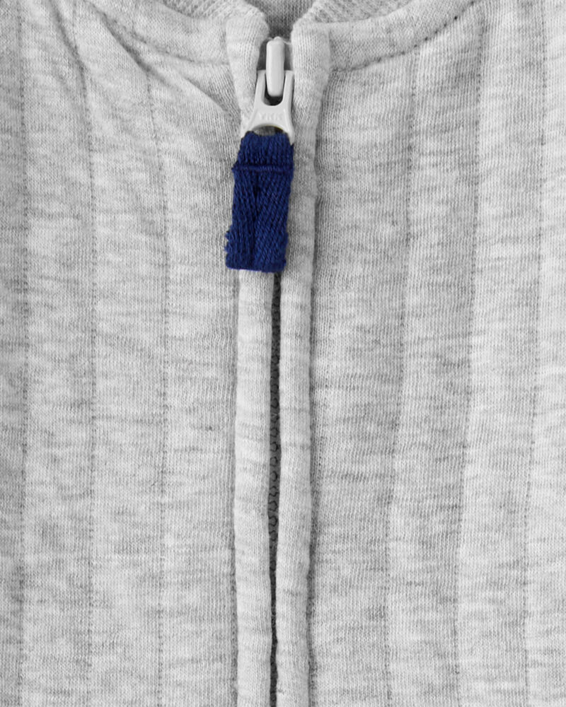 Baby Boy Space Quilted Long-Sleeve Jumpsuit - Grey, image 3 of 4 slides