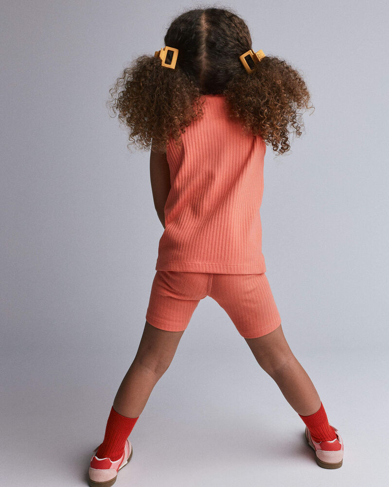 Toddler Girl Brooklyn Bike Shorts - Coral, image 3 of 6 slides