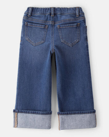 Toddler Girl Denim Wide-Leg Cuff Jeans - Blue, 
