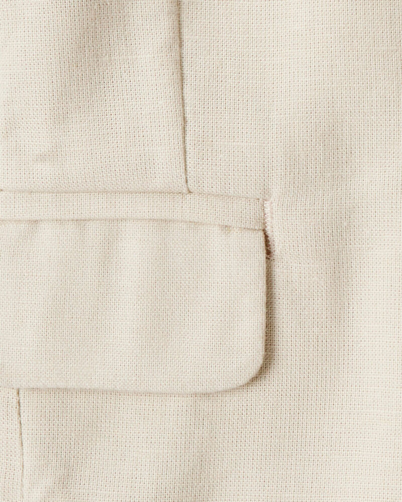 Baby Linen Blazer Made with Organic Cotton - Khaki, image 3 of 4 slides