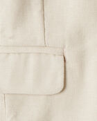 Baby Linen Blazer Made with Organic Cotton - Khaki, image 3 of 4 slides