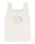 Baby Seashell Flutter-Sleeve Tank - White, image 1 of 3 slides