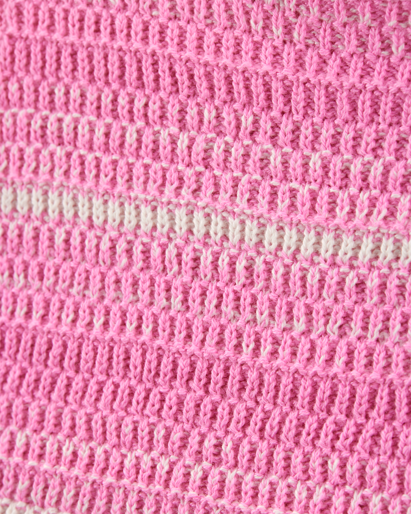 Toddler Striped Crotchet Knit Tank - Pink, image 2 of 4 slides