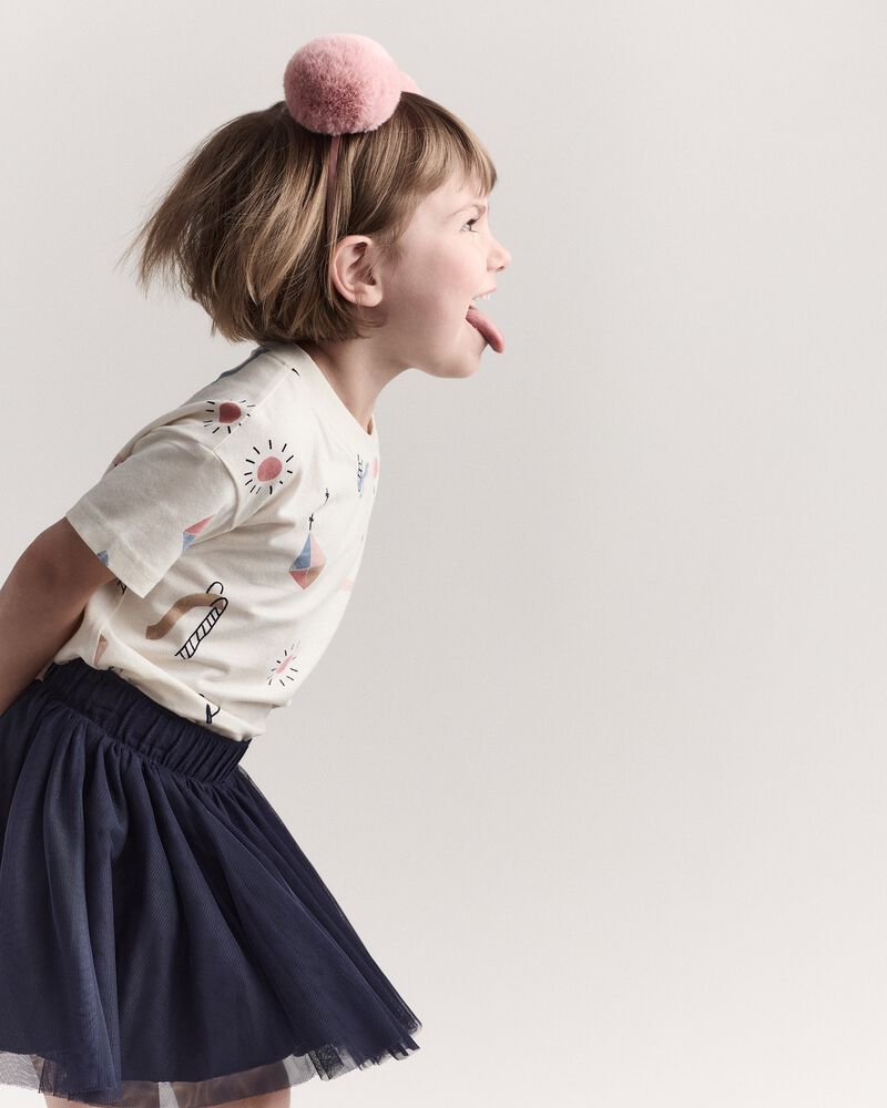 Toddler Short-Sleeve Relaxed Graphic Tee in Park Day Print - Cream, image 4 of 6 slides