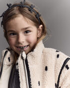 Toddler Girl Polka Dot Sherpa Jacket - Ivory, image 3 of 7 slides