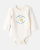 Baby Aunts Favorite Cotton Long-Sleeve Graphic Bodysuit - Ivory, image 1 of 3 slides