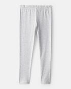 Girls Cotton Stretch Leggings - Grey, image 2 of 5 slides