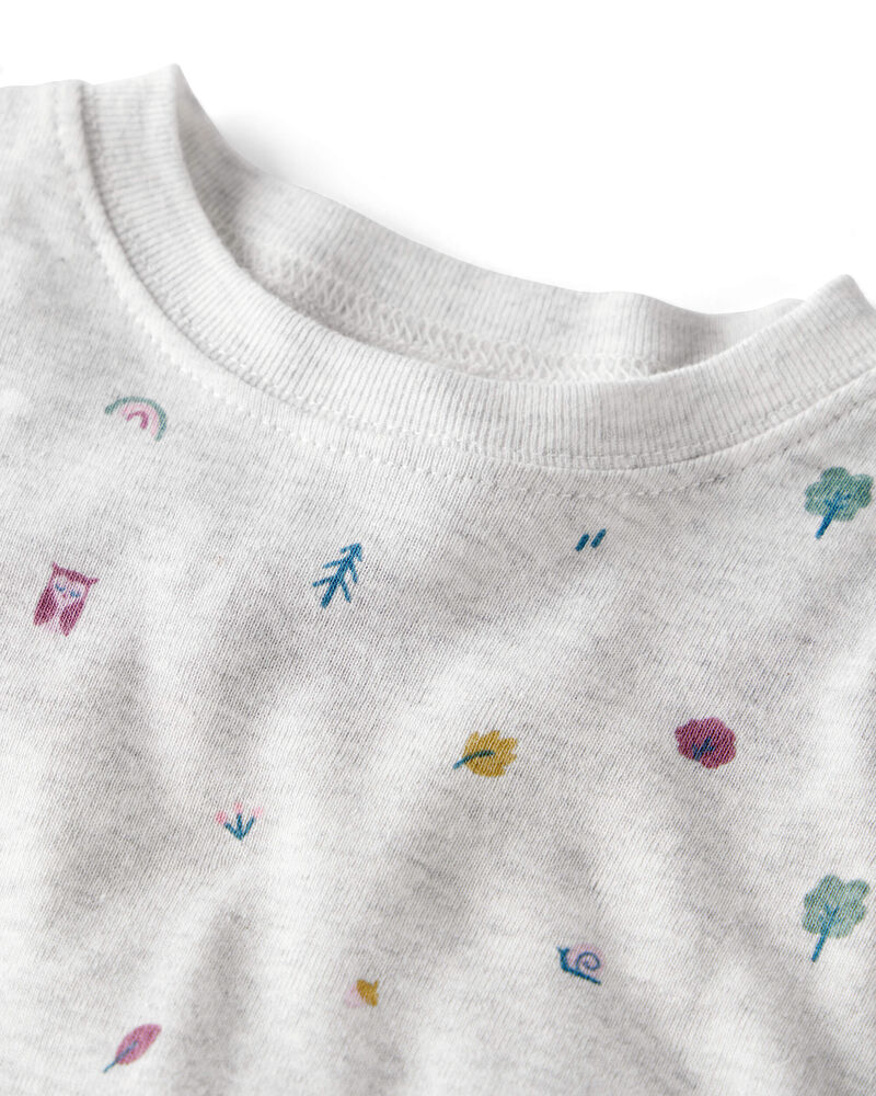 Baby Girl Organic Cotton Pajamas in Nature Icon Print, image 2 of 4 slides