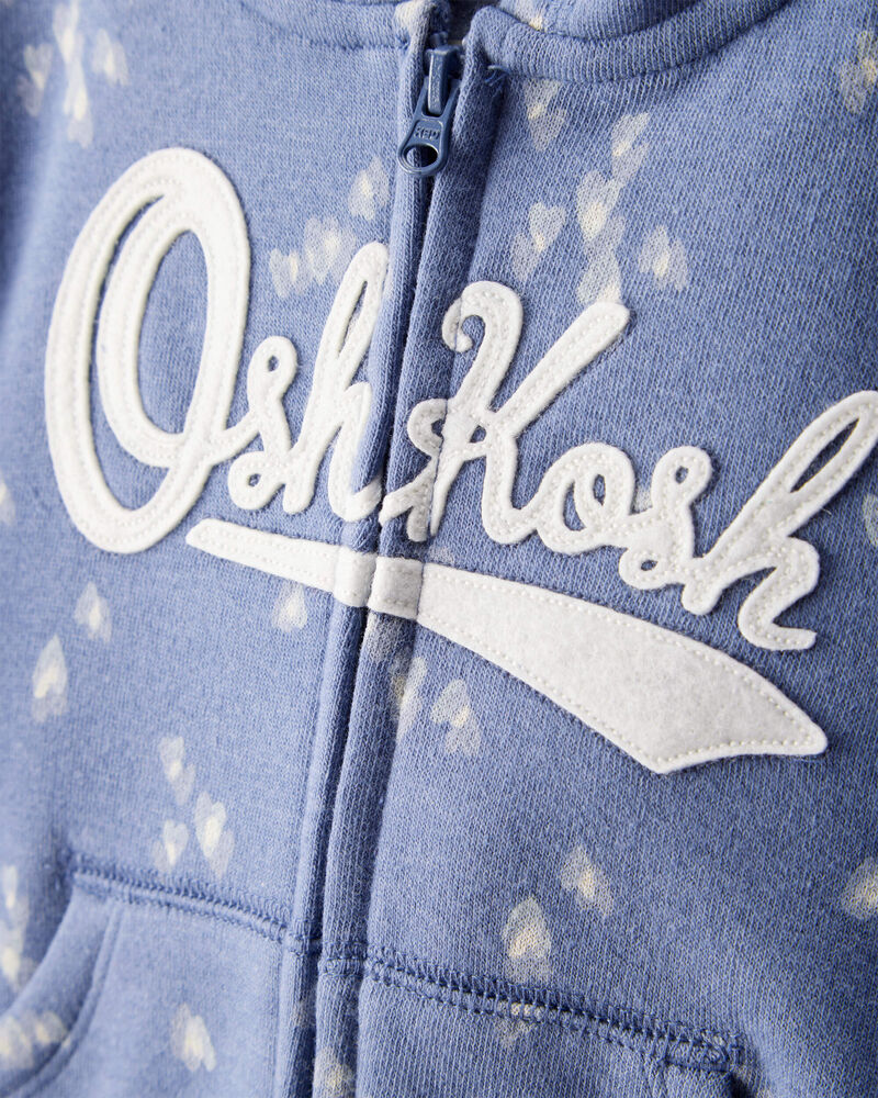 Baby Girl 2-Piece DayDream Fleece Heart Fleece Jacket & Joggers Set - Blue, image 3 of 7 slides