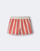 Toddler Boy Striped Swim Trunks - Orange, image 6 of 7 slides