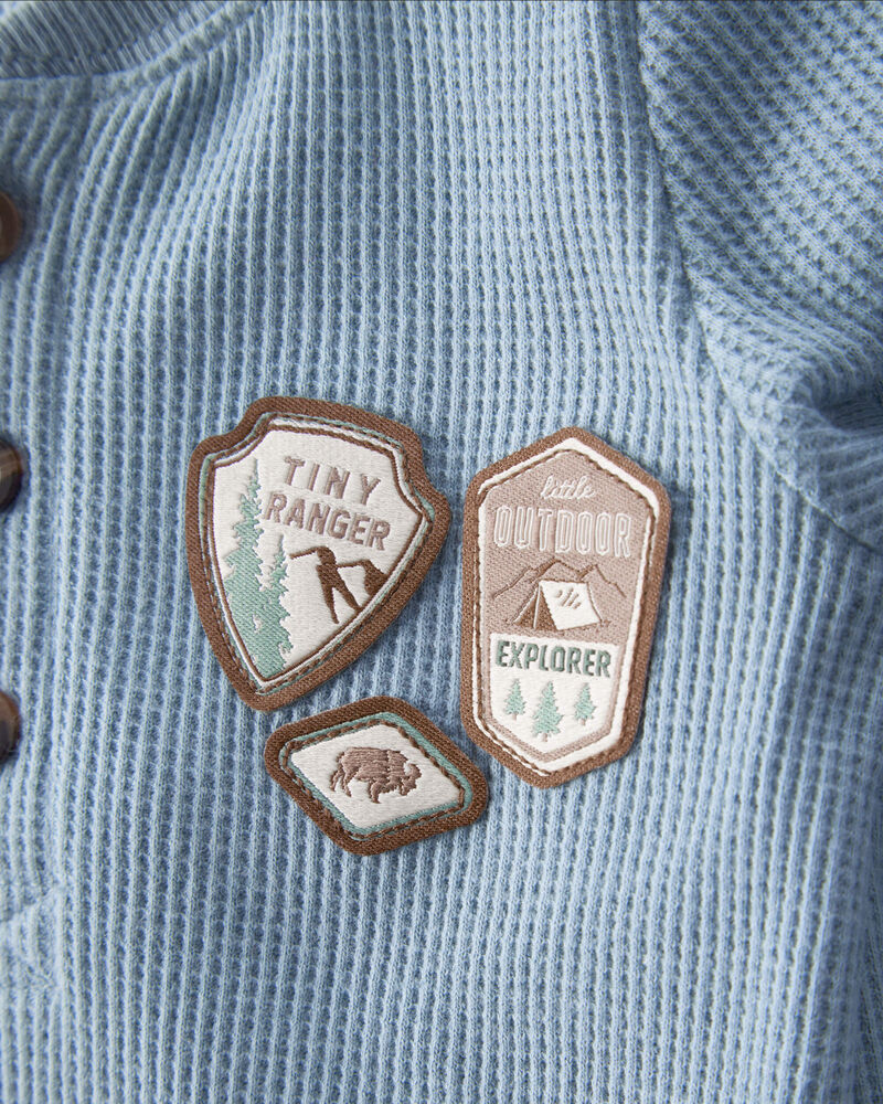 Baby Boy 2-Piece Park Ranger Thermal Bodysuit Pant Set - Blue, image 3 of 5 slides