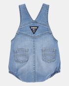 Baby Denim Bubble Romper - Blue, image 2 of 5 slides