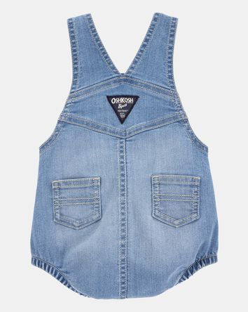 Baby Denim Bubble Romper - Blue, 