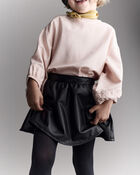 Toddler Girl Reagan Skort in Faux Leather - Black, image 4 of 8 slides