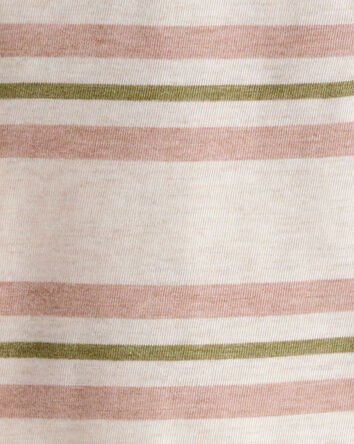 Toddler Boy Striped Short-Sleeve Henley Tee - Tan, 