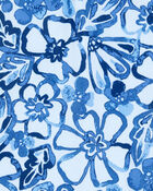 Toddler Girl 1-Piece Floral Swimsuit - Blue, image 3 of 4 slides