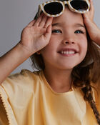 Toddler Girl Pom-Pom Swim Coverup - Yellow, image 4 of 5 slides