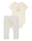 Baby 3-Piece My First Easter Teething Bib & Bodysuit Pant Set, image 4 of 7 slides