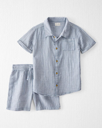 Kid 2-Piece Organic Cotton Striped Set, 