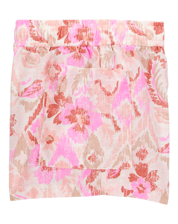 Baby Floral Print Drawstring Shorts - Pink, 